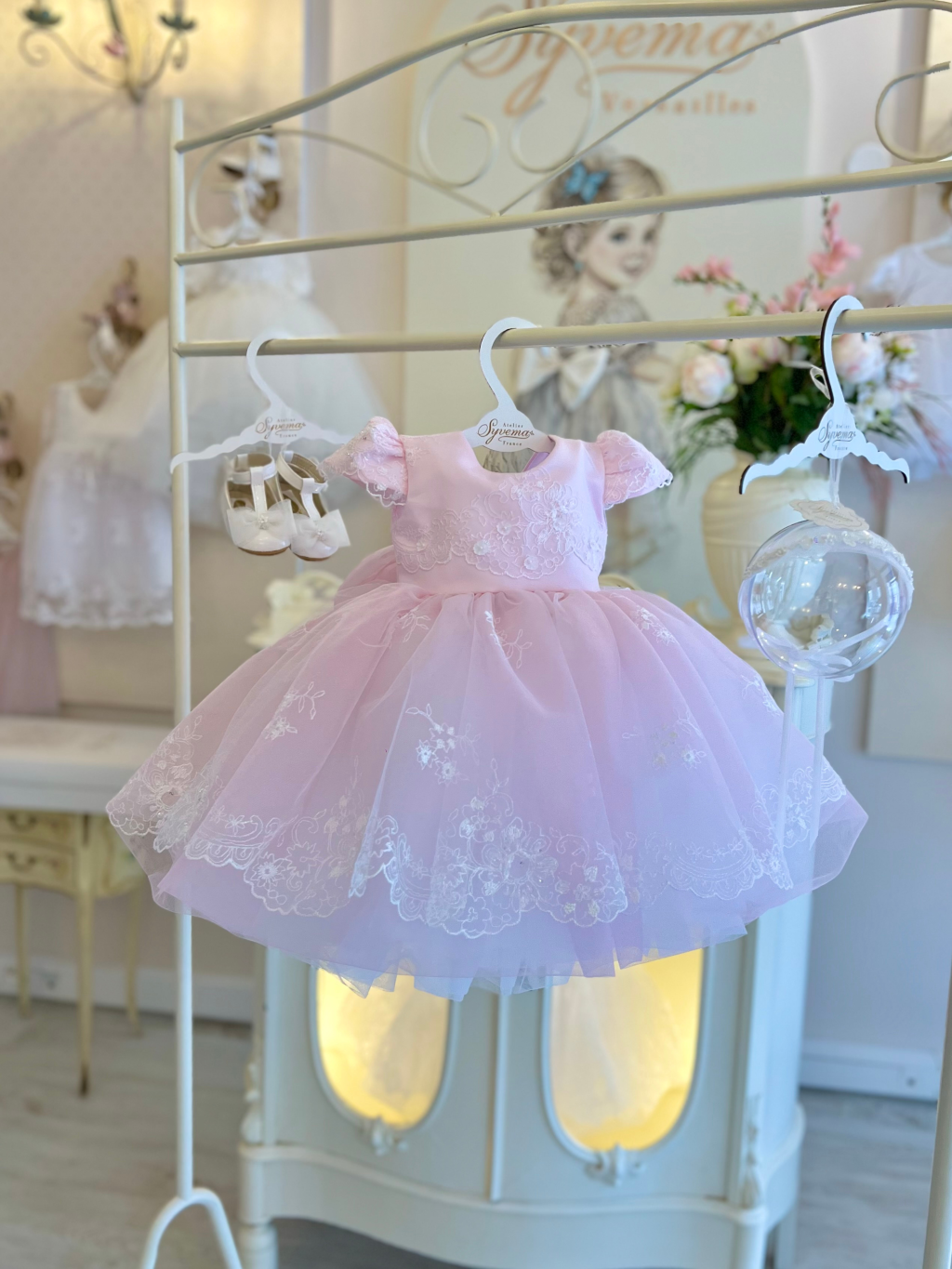 Pink Satin Baby Dress